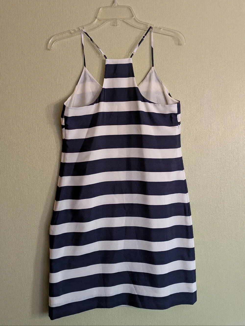 J. Crew Nautical Sailorcore Slip Racerback Dress Navy Blue & White Stripes Woven